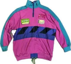 adidas ハーフジップ スウェット ナイロン アノラック 90s