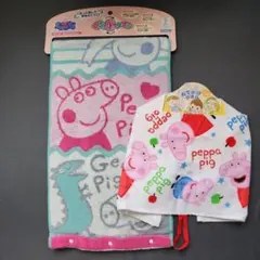 ぺッパピッグ　Peppa Pig　おでかけタオル　くるっとタオル　2枚　新品のサムネイル