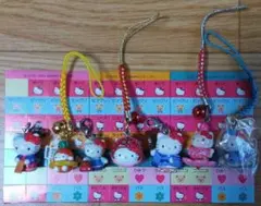 ご当地キティ ファスナーマスコット ハローキティ 根付き キーホルダー7点