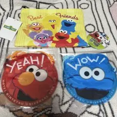 未使用品　セサミストリート ポーチ チケットホルダー　ユニバ缶バッチ　アビー