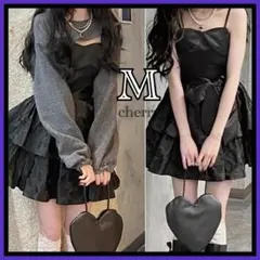 新品 ショート丈トップス ティアード ワンピース ２点セット M ハロウィン