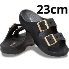 CROCS メタリックバックル サタデー サンダル 25㎝新品未使用　黒ゴールド CROCS メタリックバックル サタデー サンダル 24㎝新品未使用 黒