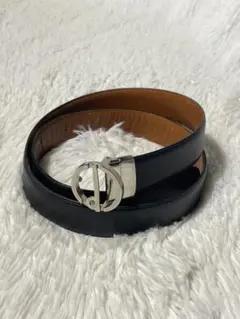 dunhill ダンヒル 本革 リバーシブル レザーベルト ブラック 브라운