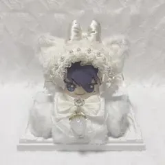 NEW】おすわりぬい服 ちびぐるみ ホワイト×ベビーブルー ねこ耳 - メルカリ