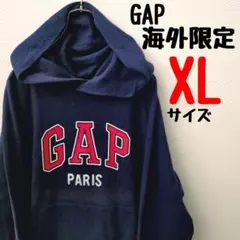 少し美品 GAP パリス PARIS ギャップ 裏毛 ビッグロゴ パーカー