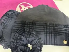 BAREN バレンスカーフハット M チェック ブラック 黒