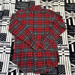美品　ポロラルフローレン　ボタンダウン　ネルシャツ　赤チェック柄　XS