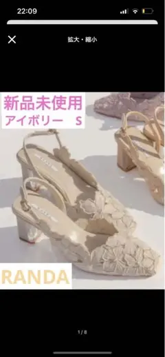 完売品♡RANDAランダ フラワーカッティングパンプス　S(22.5cm相当)