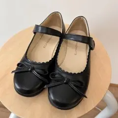 リボン付きブラックフォーマルシューズ　20 ㎝
