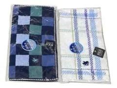 POLO チェック柄 ハンカチ タオルハンカチ　タオル　新品　刺繍　2枚セット