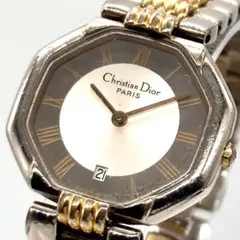 【稼動】 ディオール 腕時計 D48-203 クォーツ QZ オクタゴン コンビ