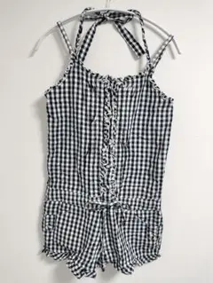 ギンガムチェックサロペット