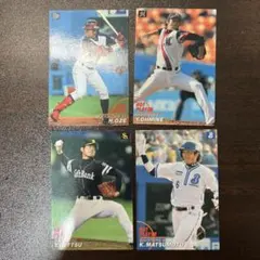 千葉ロッテマリーンズレジェンド投手の小野晋吾 さん野球カード 4枚