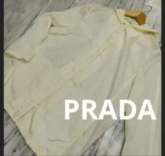 h012 PRADA フード付きクリーム色ジャケット ナイロンシャツ