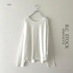 ◾️【ベーセーストック】シアークルーネックロンTEE　ホワイトのサムネイル
