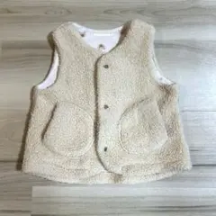 UNIQLO ベビー ボアフリースベスト クリーム色 80