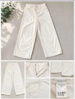 美品 グローバルワーク GOODデニムバギーパンツ GW523502cs M 白