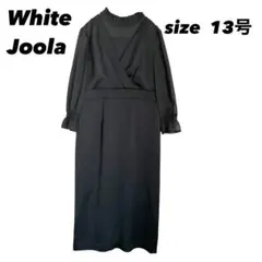 ホワイトジョーラ ロングワンピース レース フリル 13号 大きいサイズ 黒