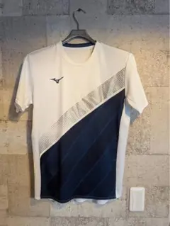 Mizuno トレーニングトップ XL ホワイト/ネイビー