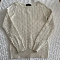 グリーンレーベルリラクシング　ケーブルニットセーター アイボリー