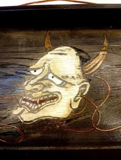｜般若 古美術 骨董 △O Amazon.co.jp: 骨董　般若面の図　飾り 能面 般若面 壁掛け インテリア 絵画