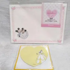 ディズニーストア ウェディング 封筒 ミッキー ミニー はがきサイズ ベル 付箋