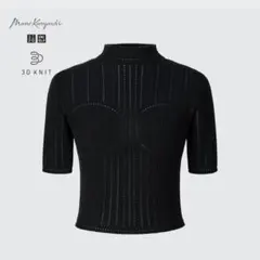 マメクロゴウチ　UNIQLO 3Dメッシュセーター（5分袖）