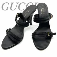 GUCCI グッチ ミュール ブラック ピンヒール ダブルストラップ サンダルのサムネイル