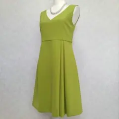 【極美品】フォクシーニューヨーク　ノースリーブワンピース　イエローグリーン