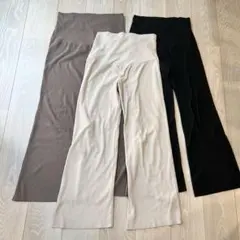マタニティリブパンツ　セルフカット　L