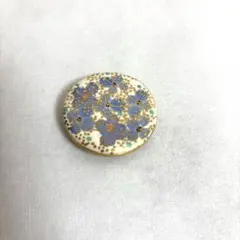 【京都・作家もの】九谷焼 帯留め 手描き金彩 花詰（着用少・通年用）