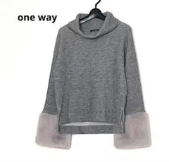 one way/ワンウェイ★タートルネックニット　ファー付き 【F】 グレー