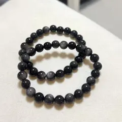 2本で1380円！黒曜石ブレスレット 8mm (単品800円) 圧倒的お得セット
