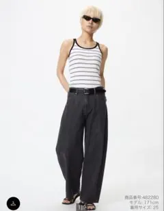 【着用一度のみ】ユニクロ　バギーカーブジーンズ　丈標準　補正なし　25インチ