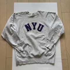 90s USA製　リバースウィーブ　グレー　刺繍プリント