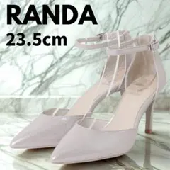 【RANDA】 ポインテッドトゥ　セパレート　パンプス　23.5cm　シルバー