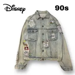 【DISNEY】90s 公式 パッチワーク オーバーダイ Gジャン F