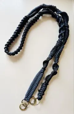 【ネイビー×ブラック】パラコードスマホショルダー立体編み×大人配色ハンドメイド
