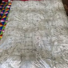 羽毛掛け布団 淡いグリーン　シングルサイズ　ダウン93%