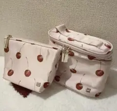 gelato piqueチェリー柄ポーチ、ティッシュポーチ2点セット