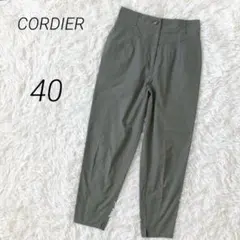 コルディア テーパードパンツ 40 ハイウエスト 美脚 コットン 春夏 Lのサムネイル