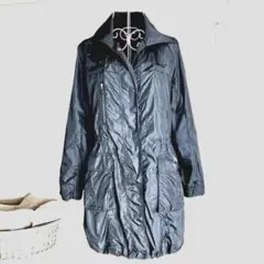 ELLE ナイロン ロングコート / ライトアウター (ネイビー/サイズ38)