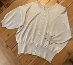 Te chichi 前後2WAYラメシアー5分袖カーディガン