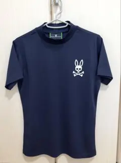 未着用品Psycho Bunny サイコバニー 半袖モックネックシャツ ネイビー