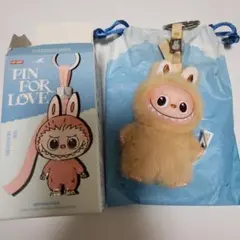 ラブブ PIN FOR LOVE イニシャル 【S】labubu ベージュ