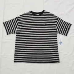 ハンテン　ボーダー 半袖Tシャツ 黒　白　メンズ　Мサイズ　丈短　サーフのサムネイル