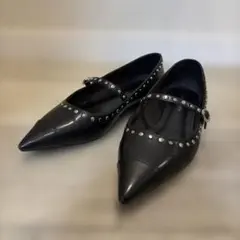 CHARLES & KEITH スタッズ メリージェーン パンプス　ブラック35のサムネイル