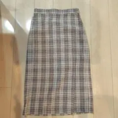 GU チェックナローミディスカート XLサイズ