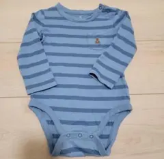 【美品】baby gap　ボーダー　長袖ロンパース