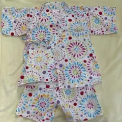 カラフル花火模様 甚平 110サイズ　くろわっさんすべべ